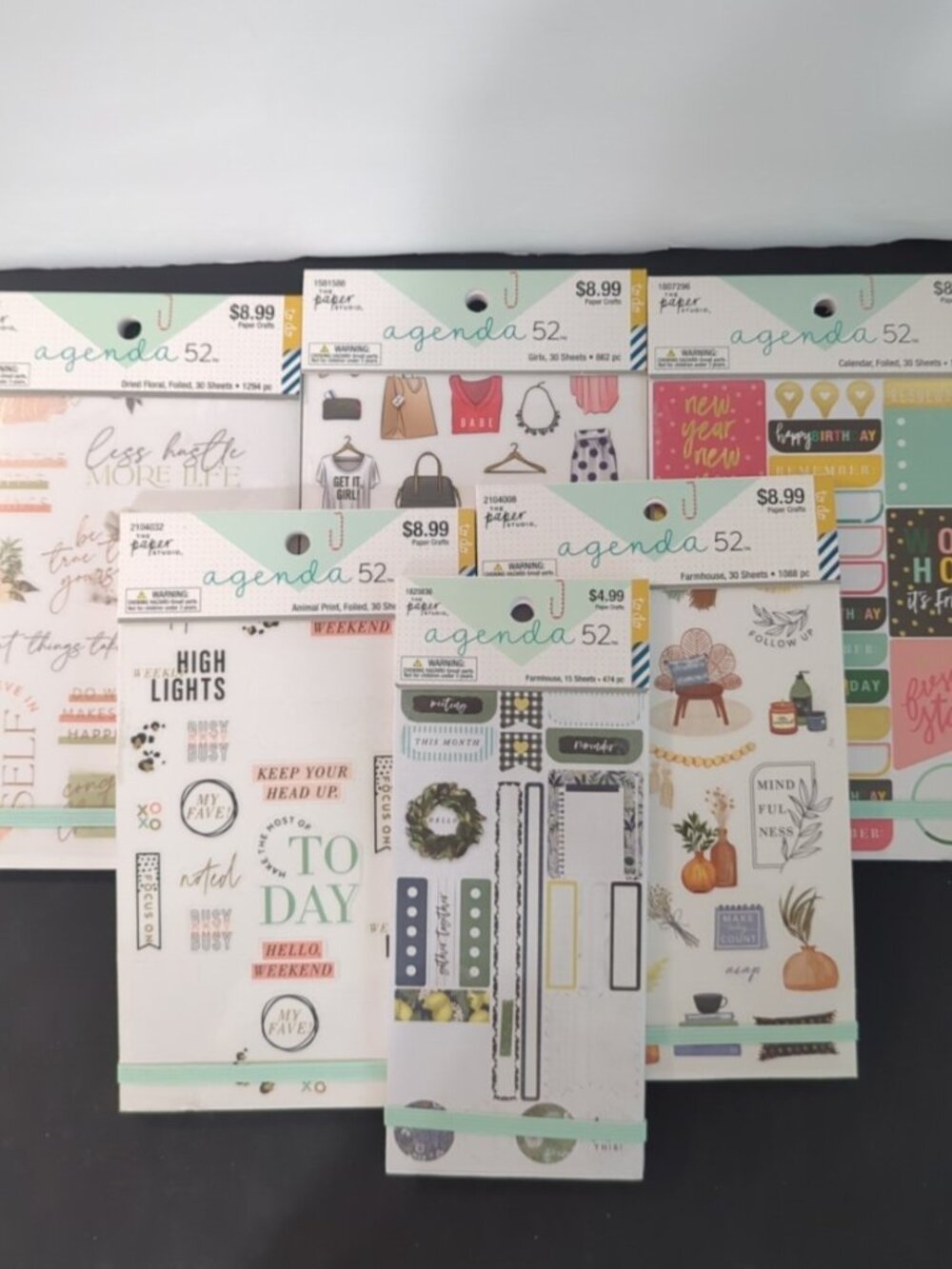 Agenda 52 Planner Sticker Books, Lot Of 6, Slightly Used
